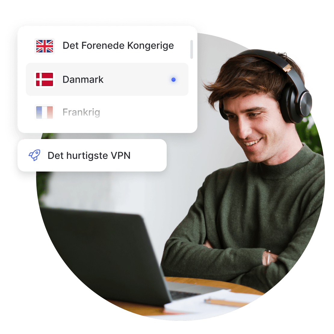 Surfer med en VPN-forbindelse ved hjælp af NordVPN's hurtige servere